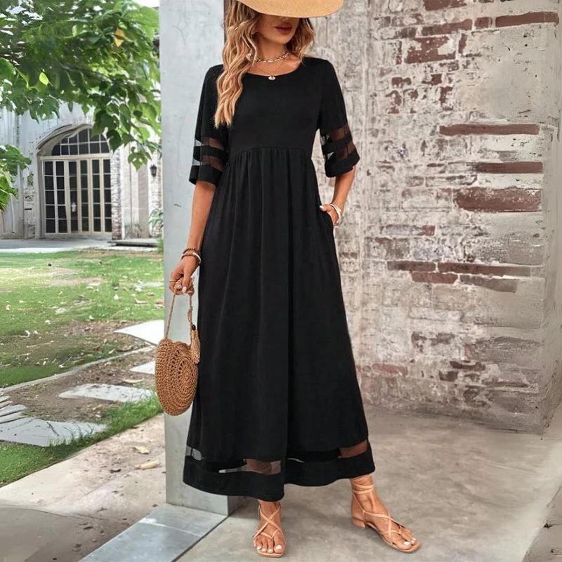 Dayena | Maxi Dress Mesh Sleeve