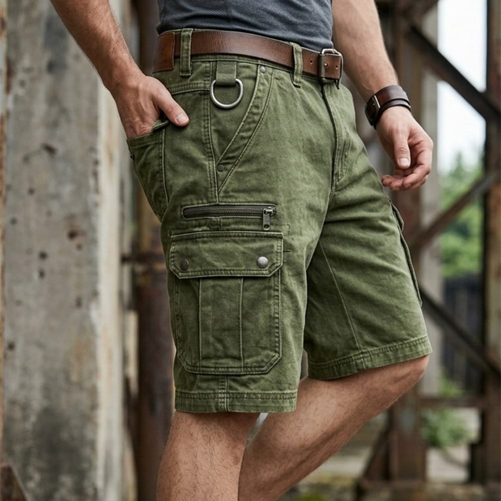 Pezeshkian | Cargo Shorts With Washed Utility Pockets