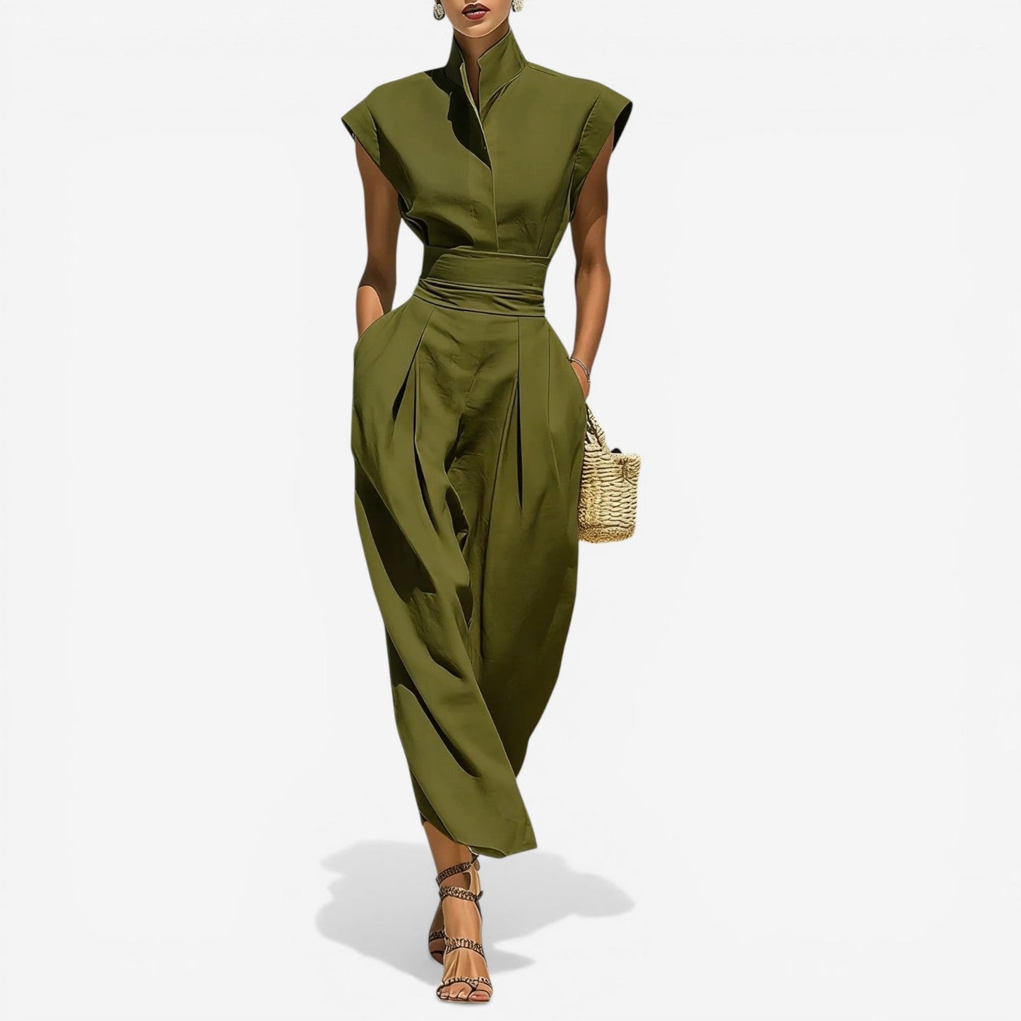 Nyrena | Jumpsuit High Neck Wide Leg Design