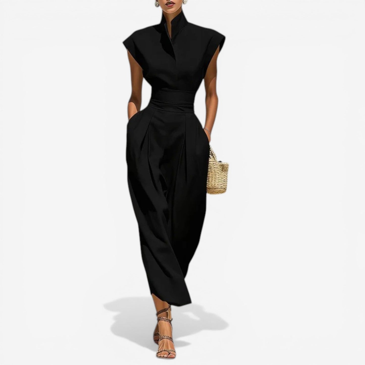 Nyrena | Jumpsuit High Neck Wide Leg Design