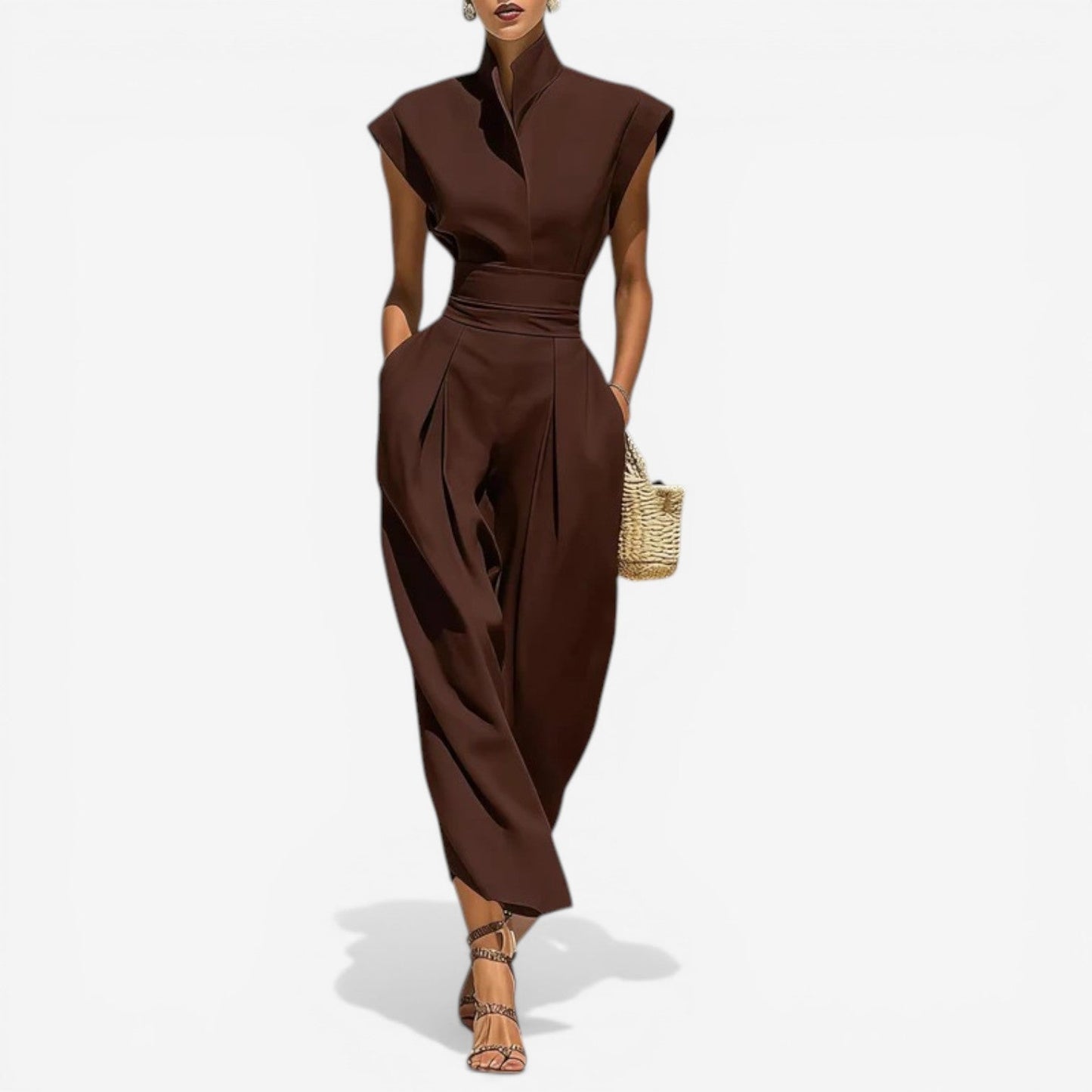 Nyrena | Jumpsuit High Neck Wide Leg Design