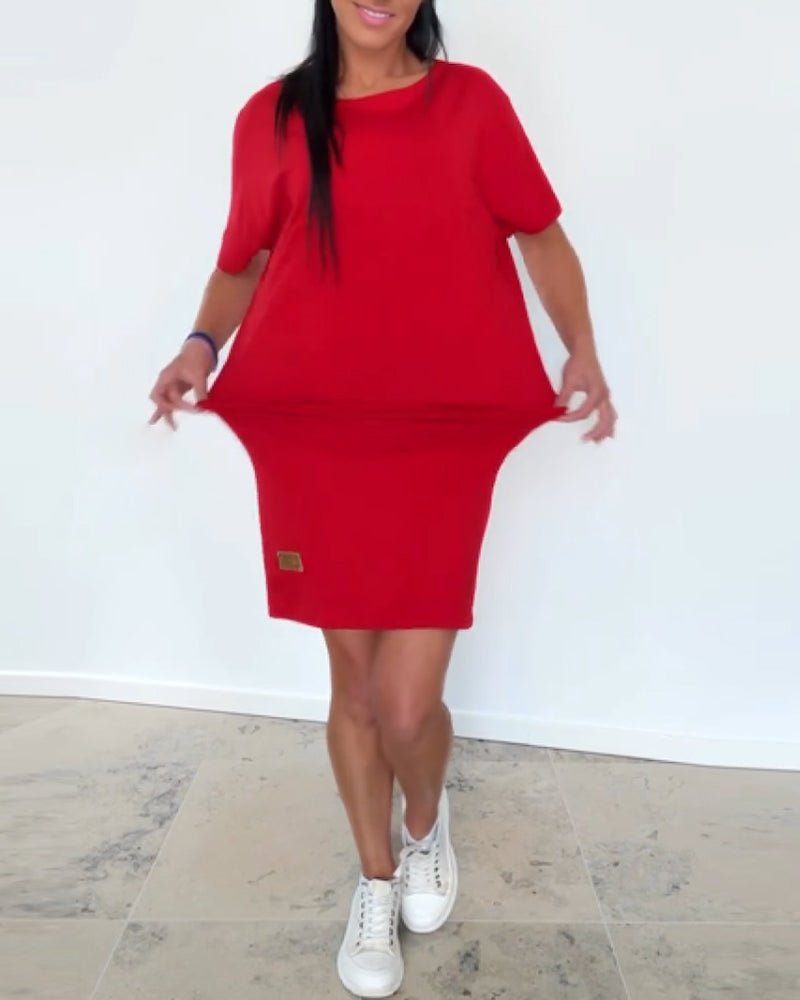 Phuthi - Short Sleeve Stretch T Shirt Dress