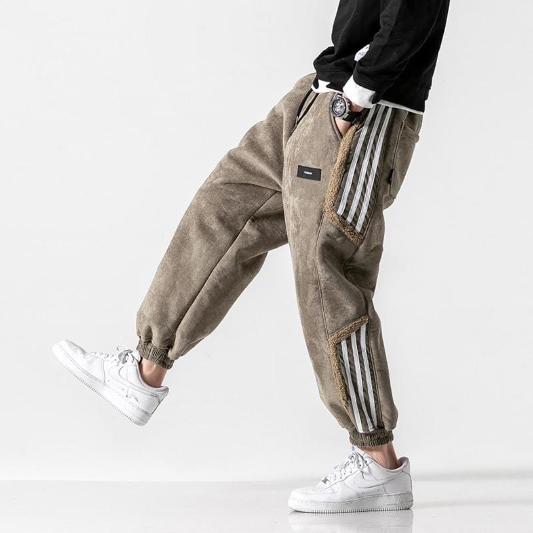 Artur | Joggers With Contrast Stripes and Gathered Cuffs