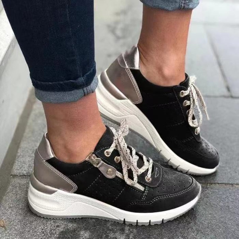 Emmy | Sneakers With Side Zippers and Perforated Panels