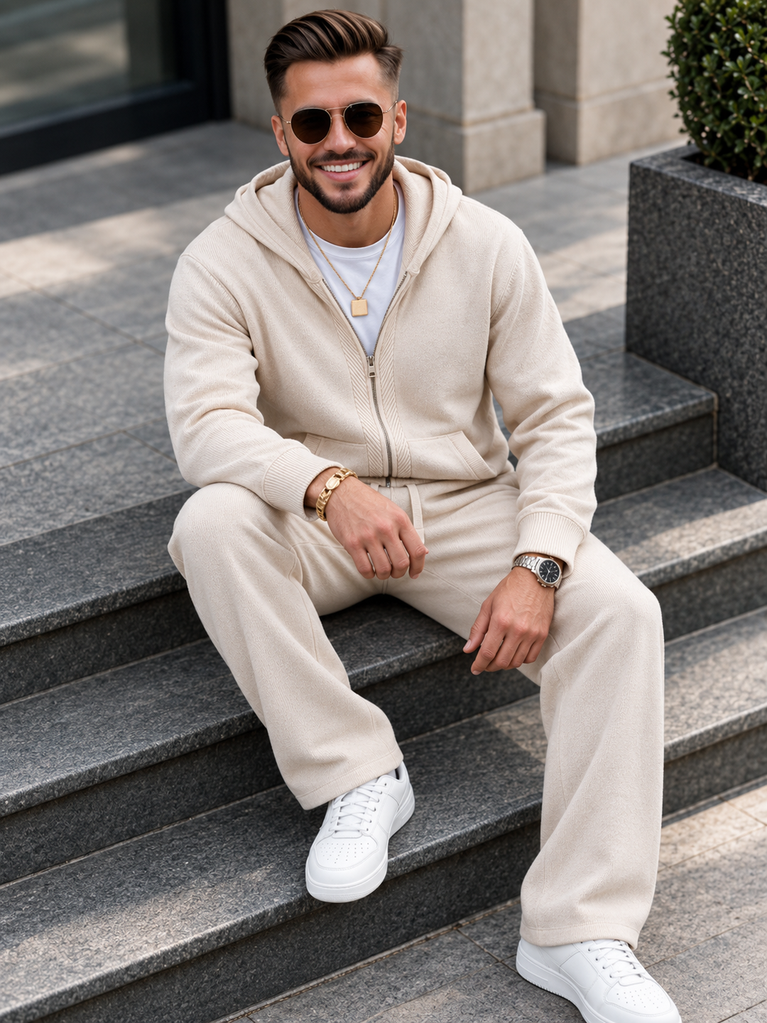 Jonathan | Tracksuit With Zip Hoodie and Straight Pants