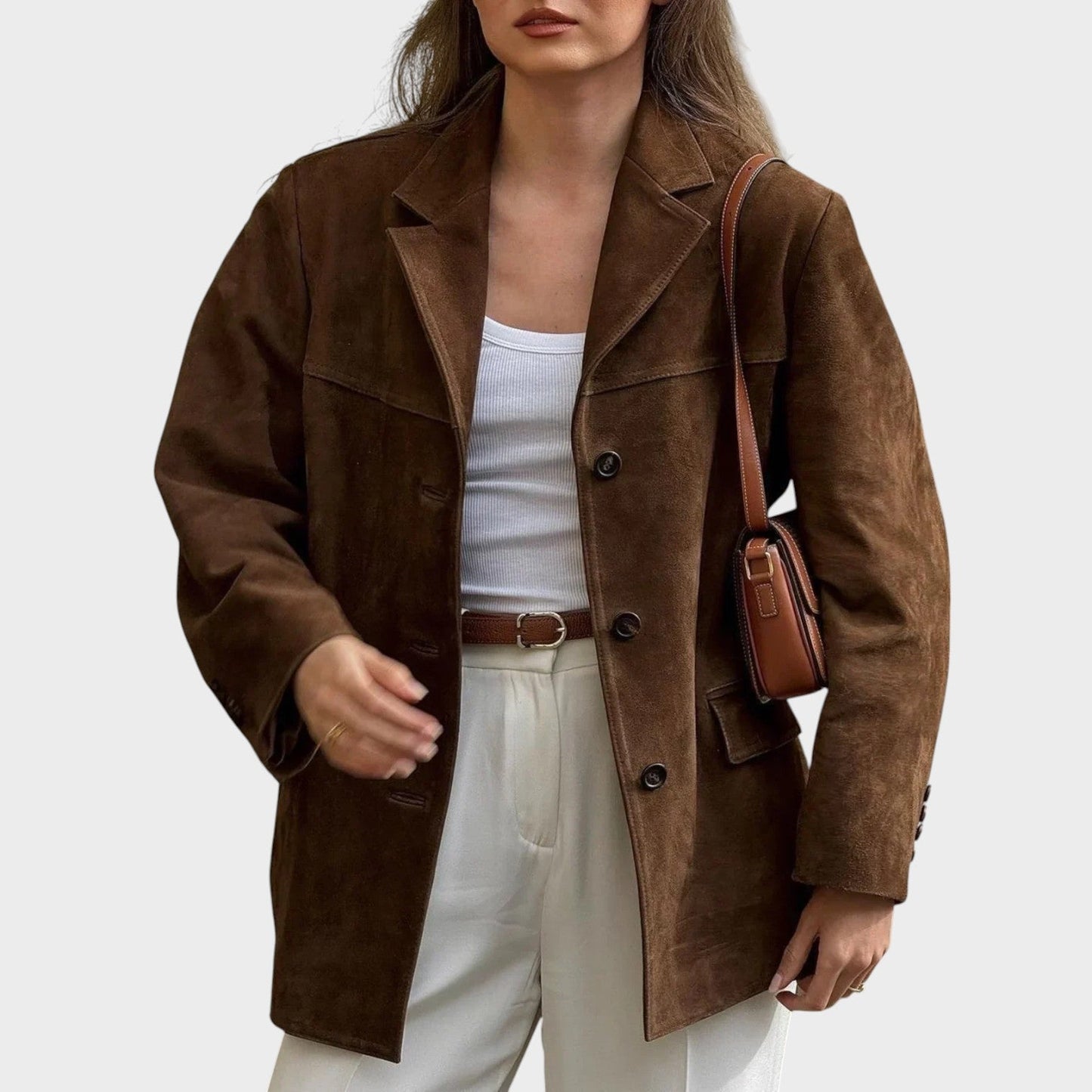 Eline | Jacket With Suede Finish and Notched Lapels