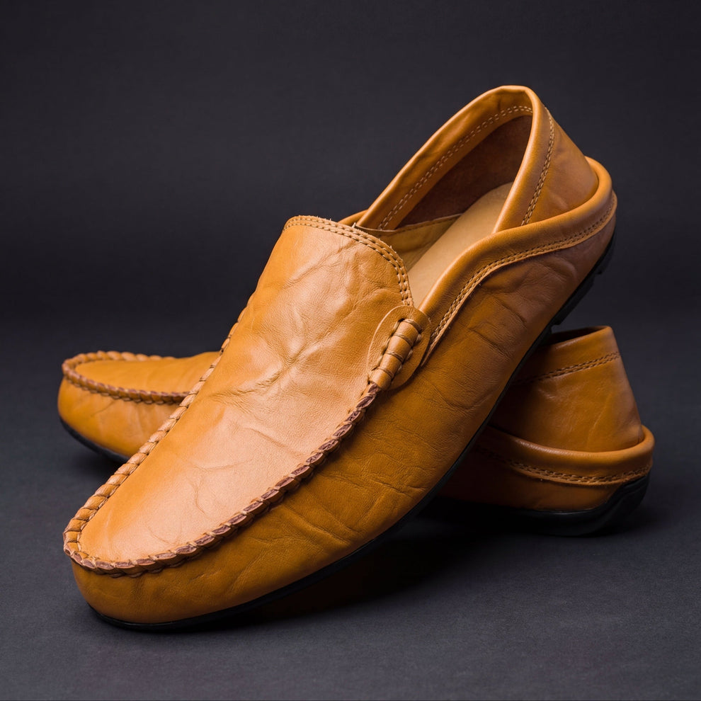 Royt | Leather Slip-On Moc Toe Loafers