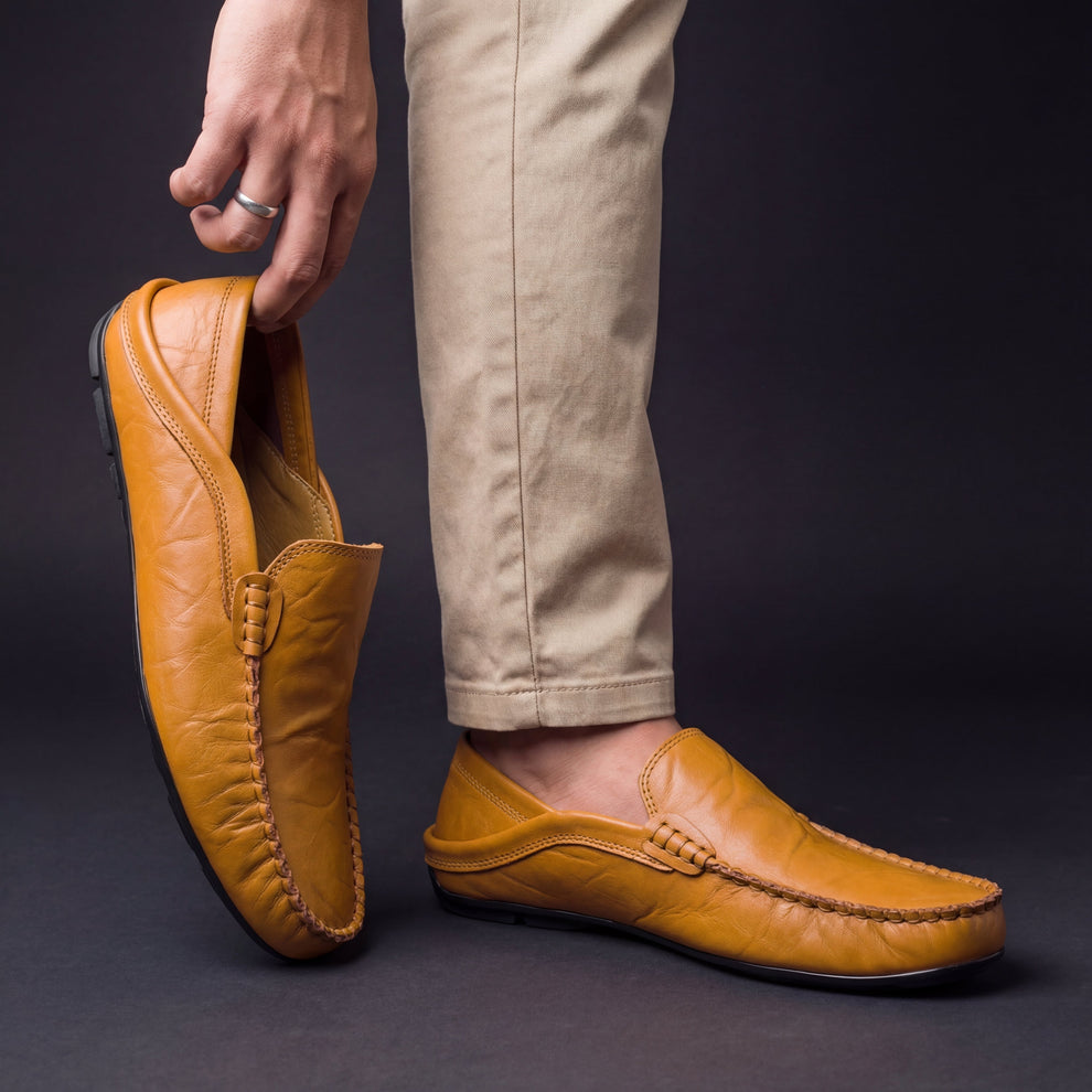 Royt | Leather Slip-On Moc Toe Loafers