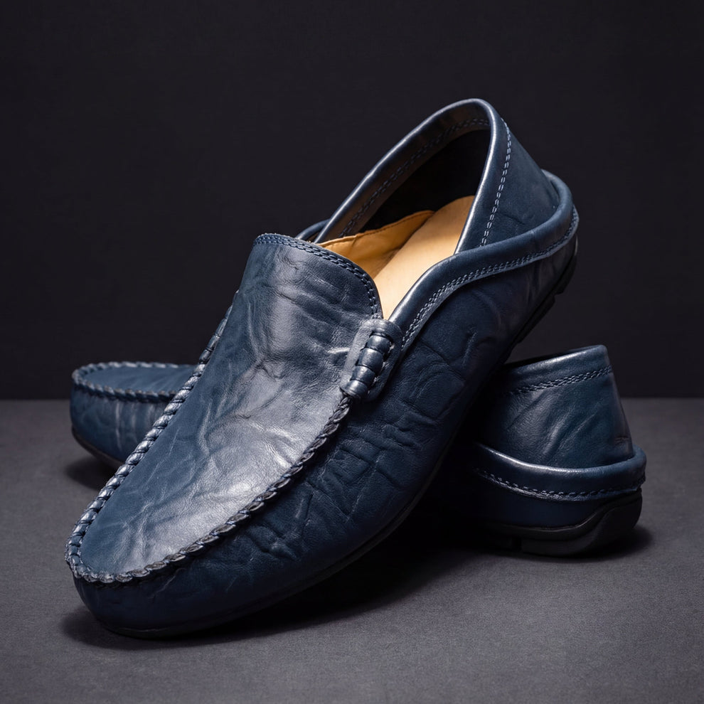 Royt | Leather Slip-On Moc Toe Loafers