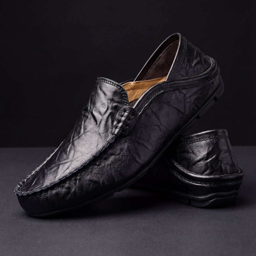 Royt | Leather Slip-On Moc Toe Loafers