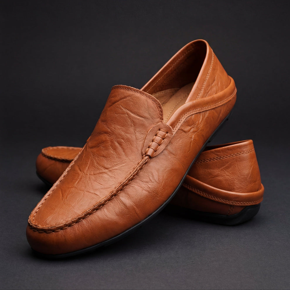 Royt | Leather Slip-On Moc Toe Loafers