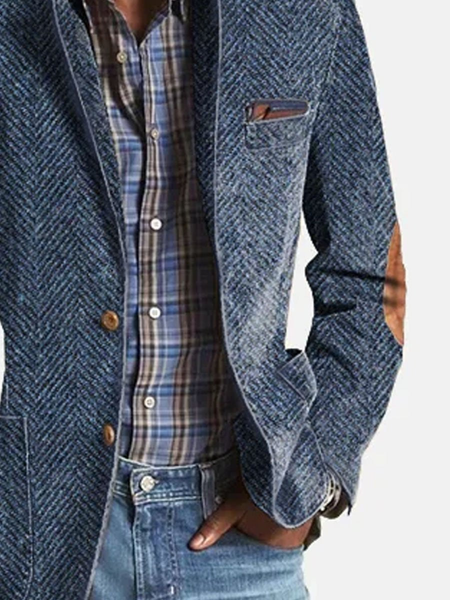 Elon | Herringbone Two Button Casual Blazer