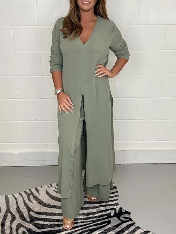 Alejandra | Two Piece V-Neck Longline Tunic Set