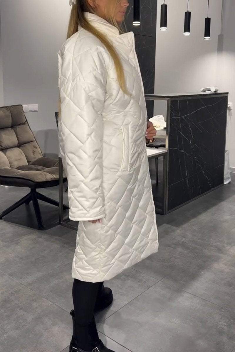 Daisy | Quilted Mid Length Lapel Coat