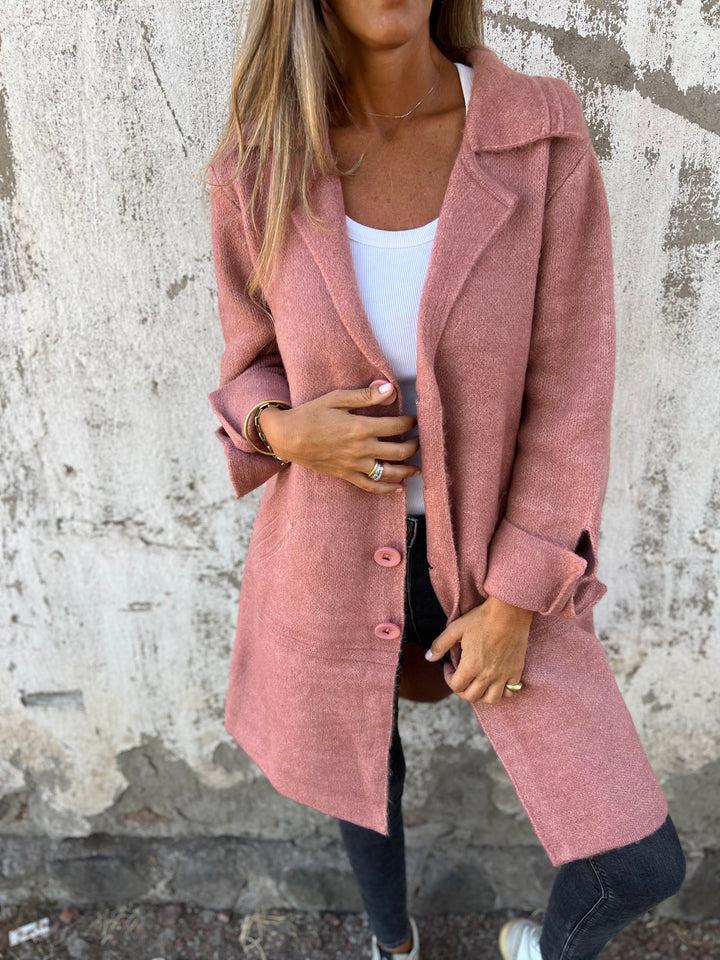 Baylea | Long Button Front Lapel Coat