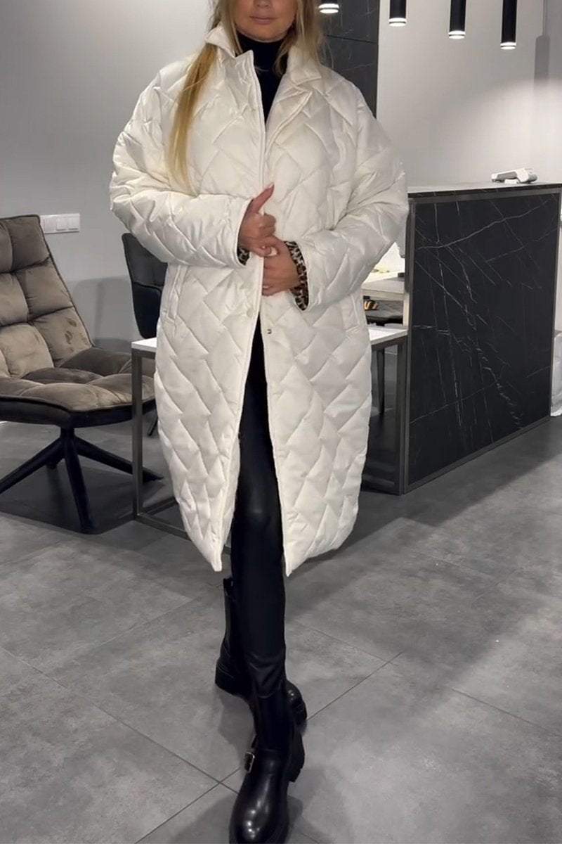 Daisy | Quilted Mid Length Lapel Coat