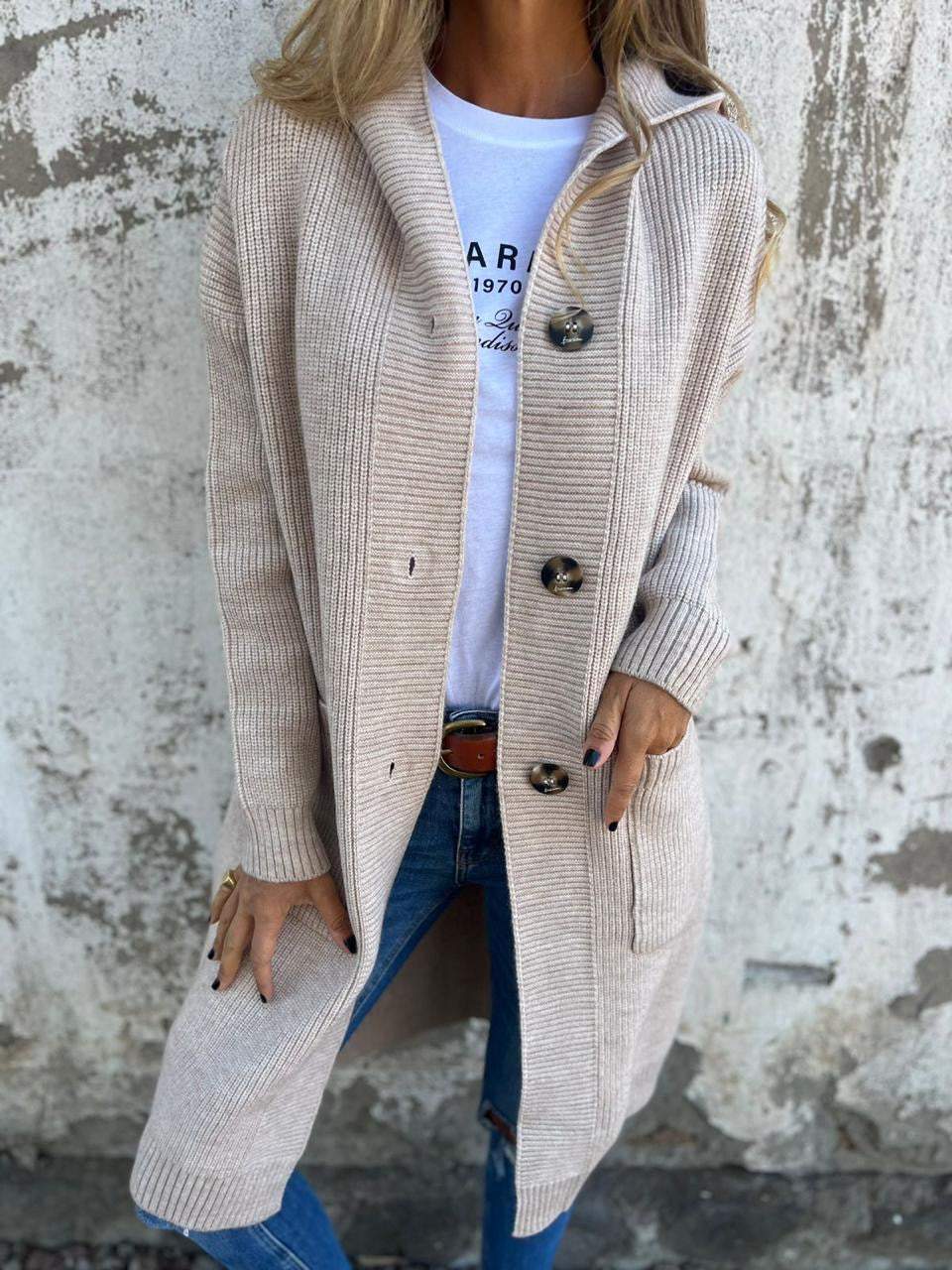 Mareena | Long Sleeve Button Knit Cardigan