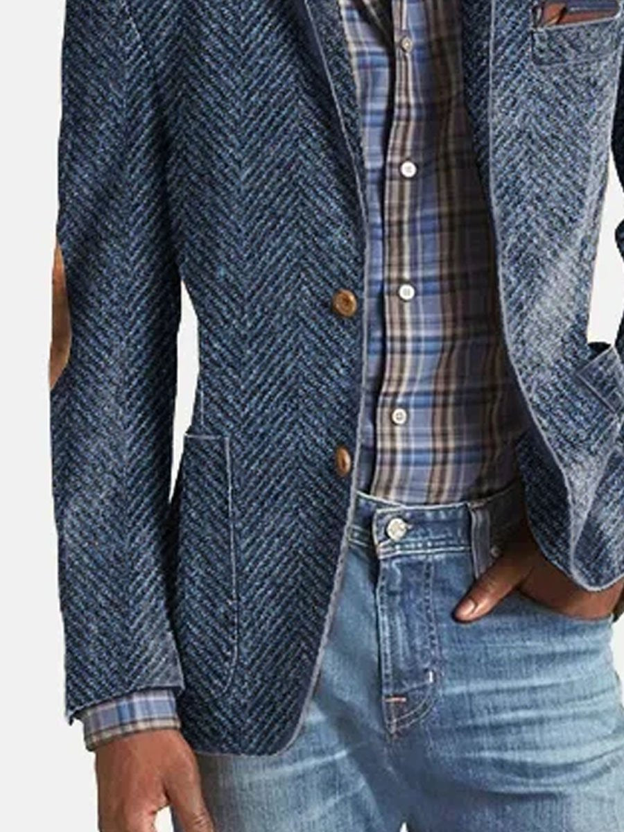 Elon | Herringbone Two Button Casual Blazer