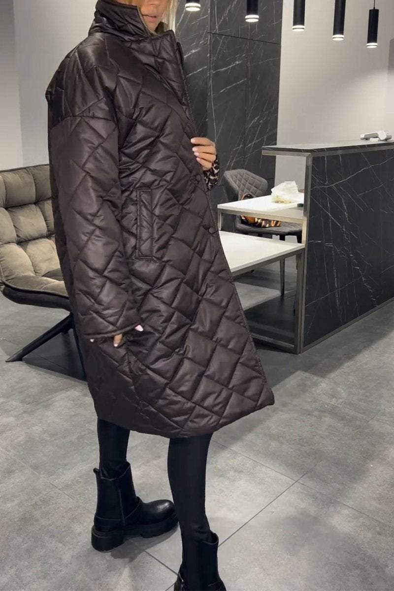 Daisy | Quilted Mid Length Lapel Coat
