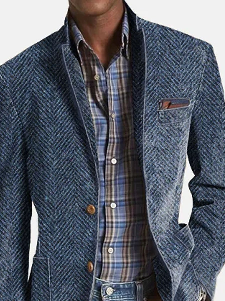 Elon | Herringbone Two Button Casual Blazer