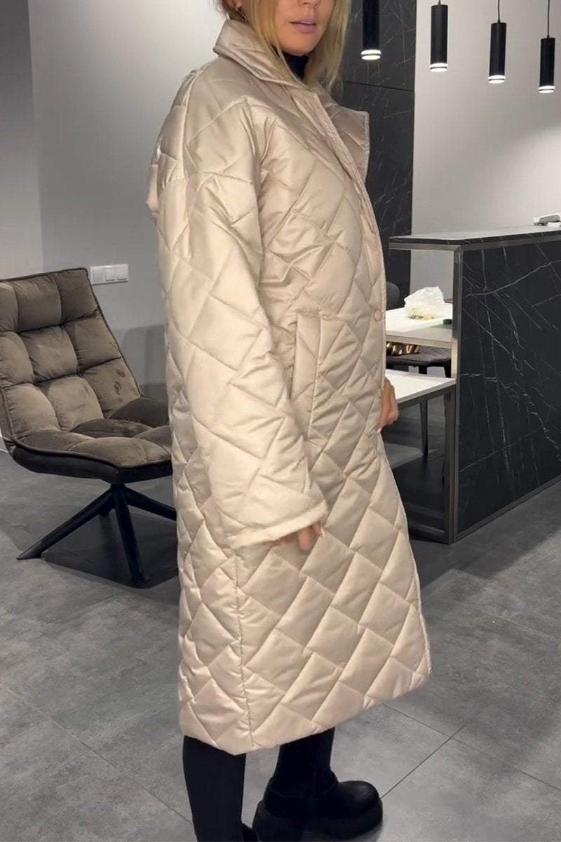 Daisy | Quilted Mid Length Lapel Coat