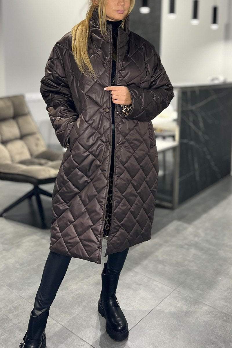 Daisy | Quilted Mid Length Lapel Coat