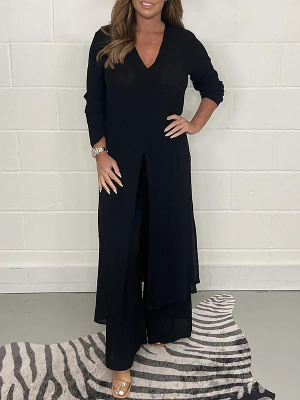 Alejandra | Two Piece V-Neck Longline Tunic Set