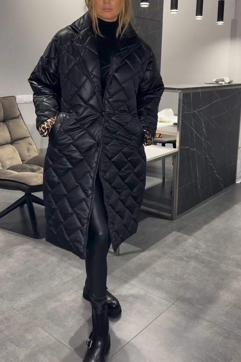 Daisy | Quilted Mid Length Lapel Coat