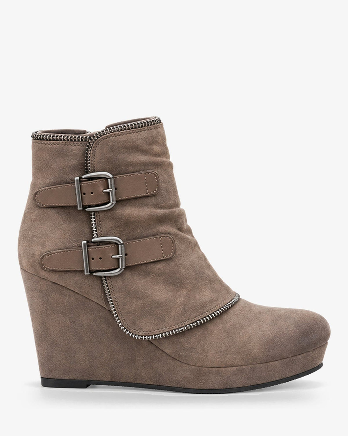 Jacinta | Boots With Wedge Heel and Buckle Straps