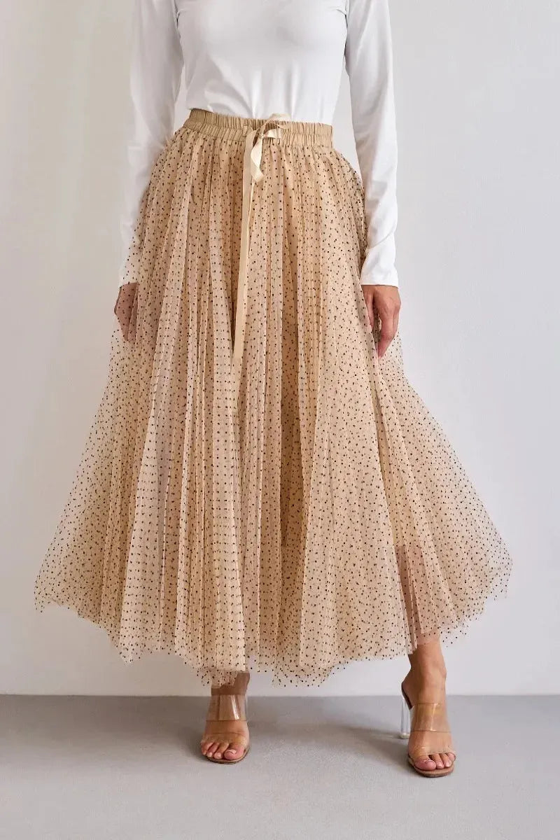 Raffaela | Skirt With Polka Dot Tulle Overlay