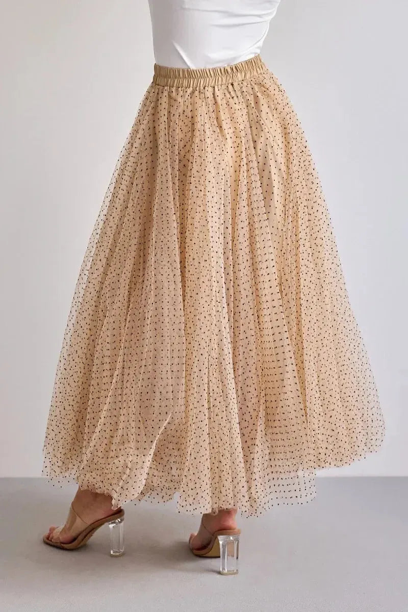 Raffaela | Skirt With Polka Dot Tulle Overlay