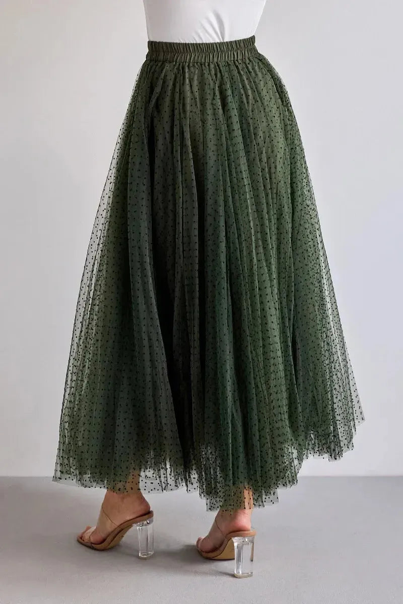Raffaela | Skirt With Polka Dot Tulle Overlay