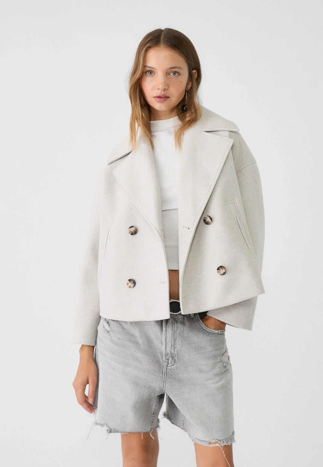 Lorraine | Jacket with Double-Breasted Buttons and Cropped Hem