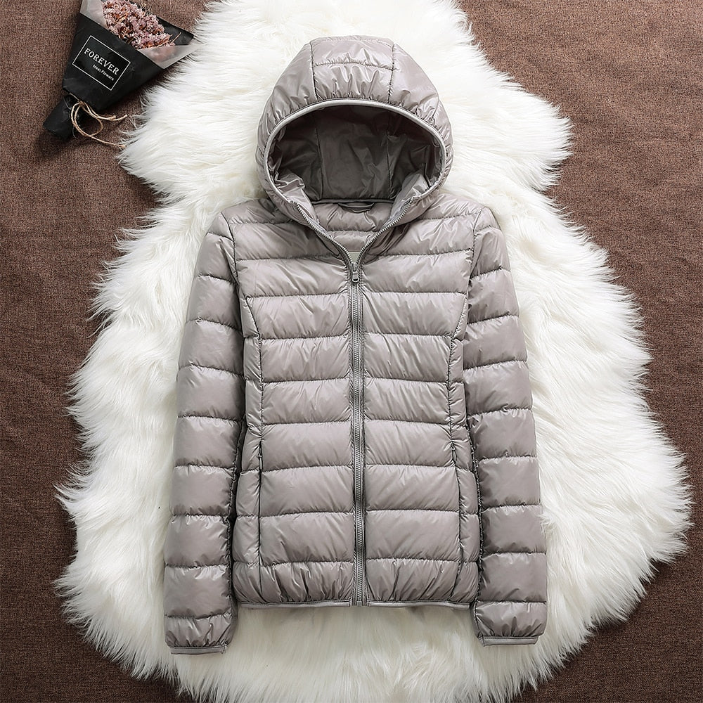 Manuela | Puffer Jacket Hooded Long-Sleeve Quilted Zip-Up