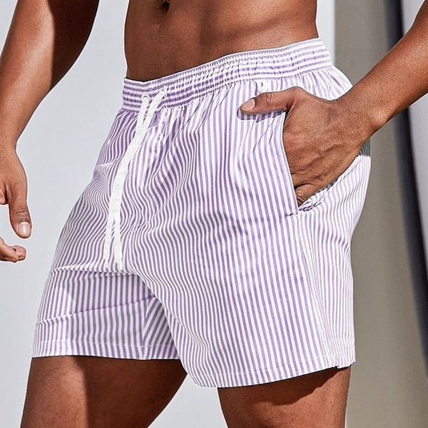 Nazif | Striped Drawstring Elastic Waist Summer Shorts
