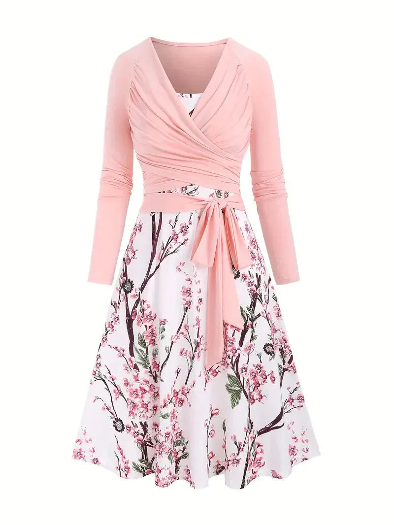 Becci | Floral Midi Dress With Wrap Top