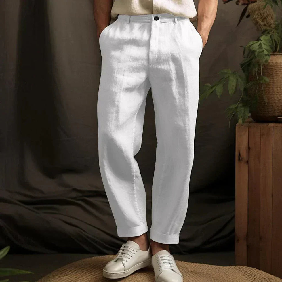 Derik | Relaxed Fit Cropped Casual Trousers
