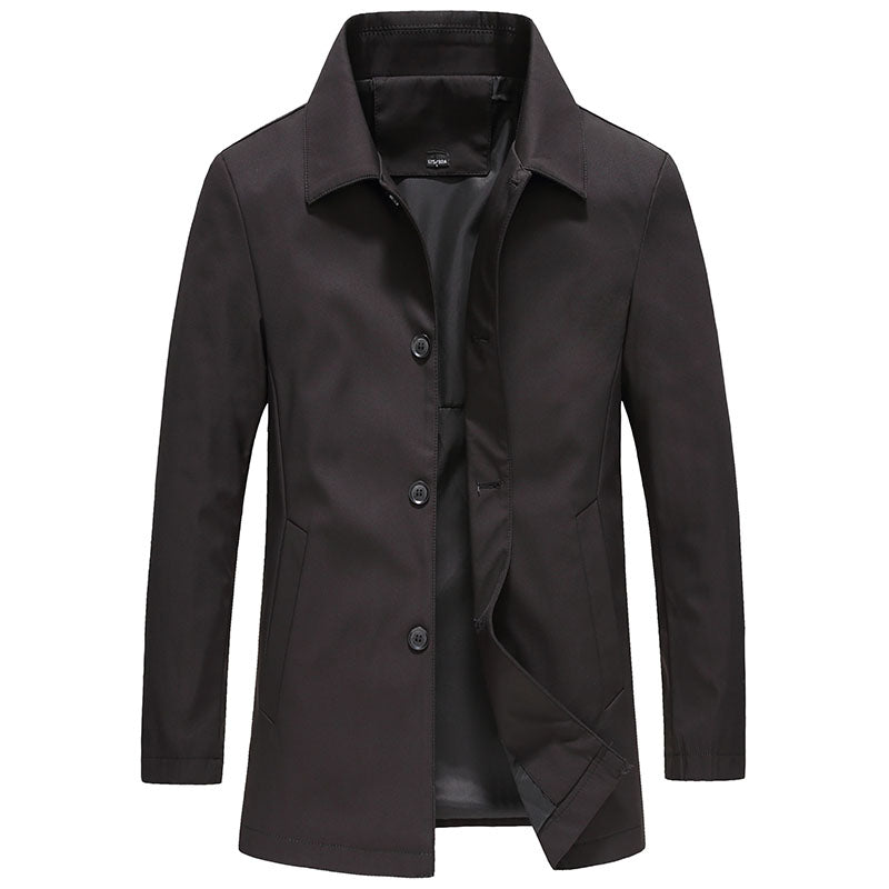 Damian | Men's Stand Collar Button Closure Coat