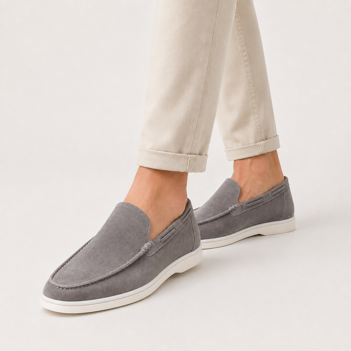 Santos | Loafers With Suede Appearance and Contrast Soles