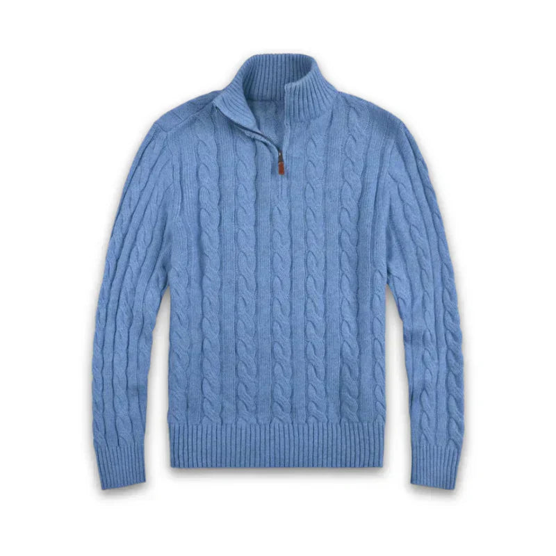Billings | Half Zip Cable Knit Sweater
