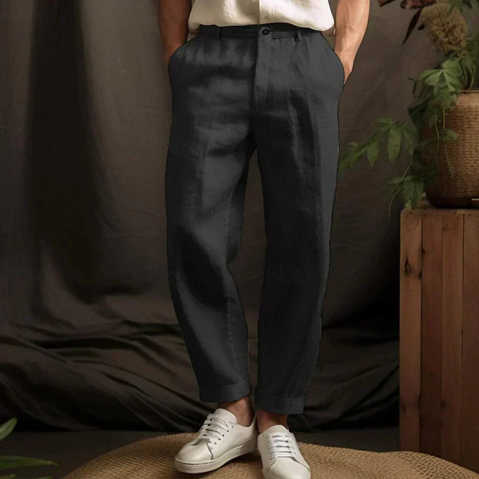 Derik | Relaxed Fit Cropped Casual Trousers
