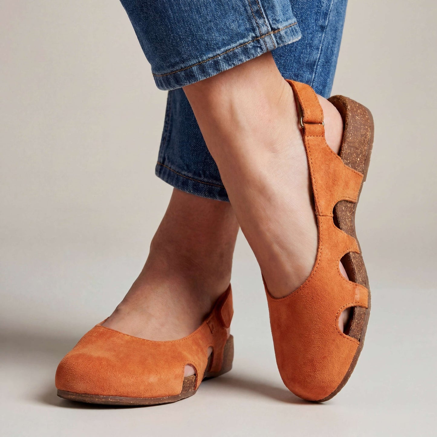 Freja | Closed Toe Slingback Shoes with Cutouts