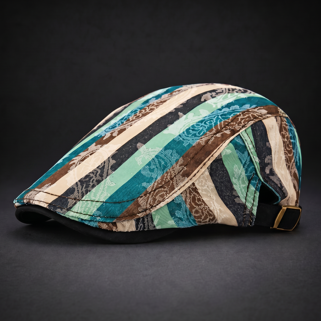 Leoan | Flat Cap With Vintage Multicolor Pattern