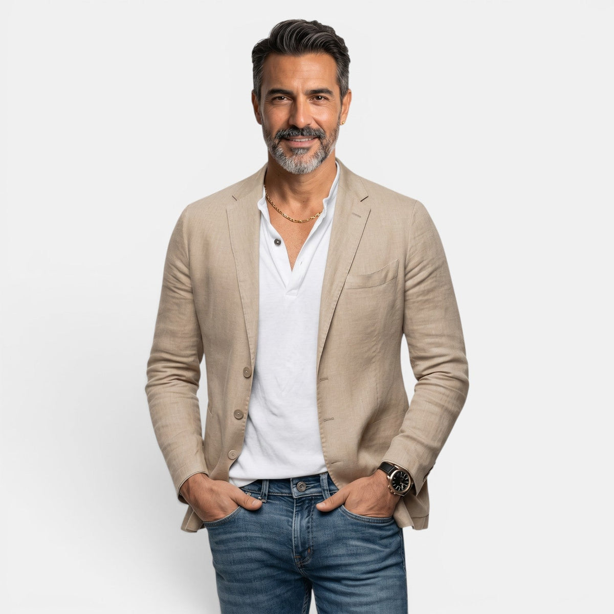 Faulkner  | Blazer With Notched Lapels and Patch Pockets