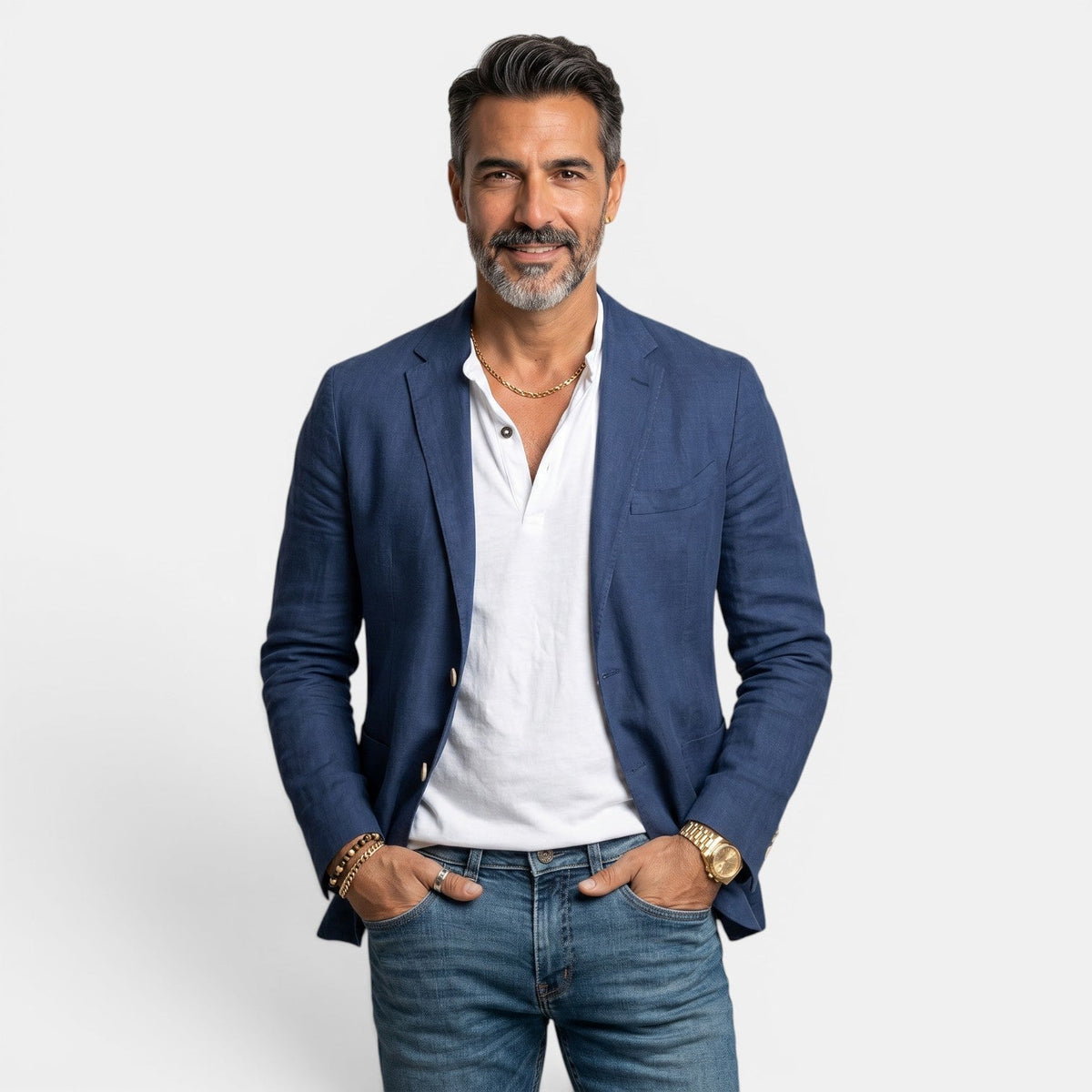 Faulkner  | Blazer With Notched Lapels and Patch Pockets