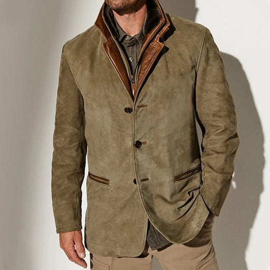 Sylvester  | Vintage Button Front Stand Collar Jacket