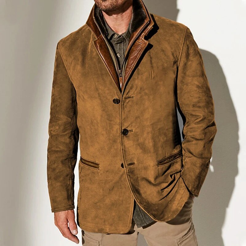 Sylvester  | Vintage Button Front Stand Collar Jacket