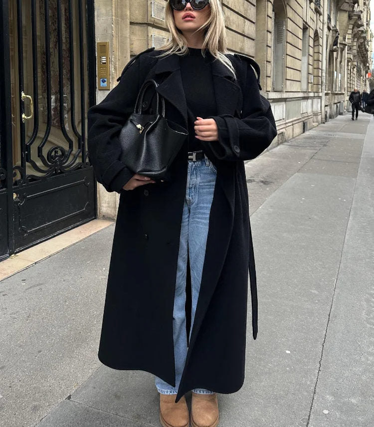 Leonor | Coat With Wide Lapels and Long Sleeves