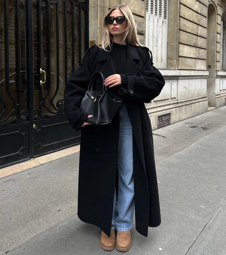 Leonor | Coat With Wide Lapels and Long Sleeves