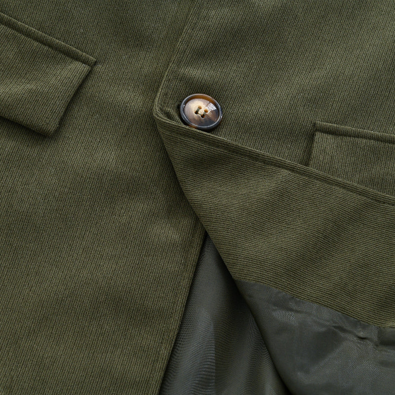 Brendon | Coat Stand Collar Button Front Ribbed Texture